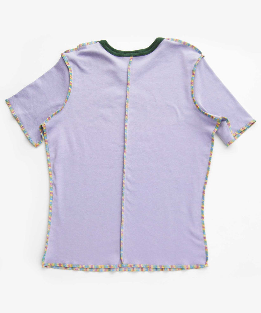 cotton rib cute top t-shirt lavender