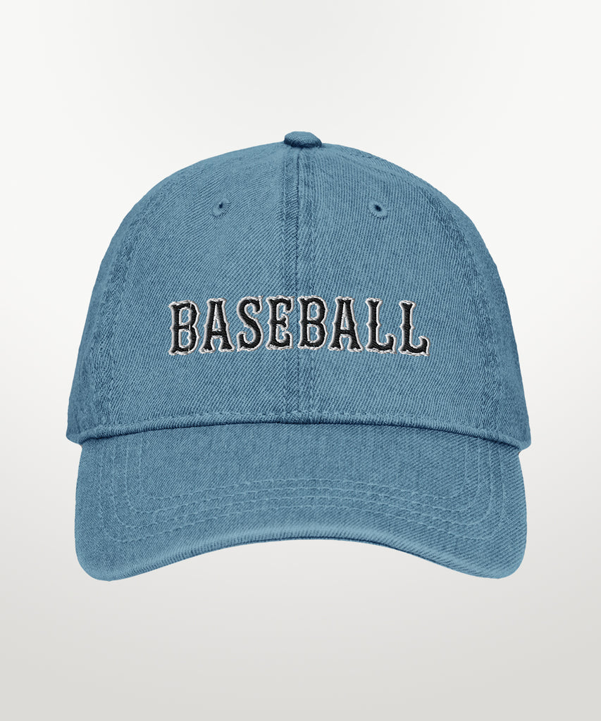 cotton denim embroidered baseball hat blue