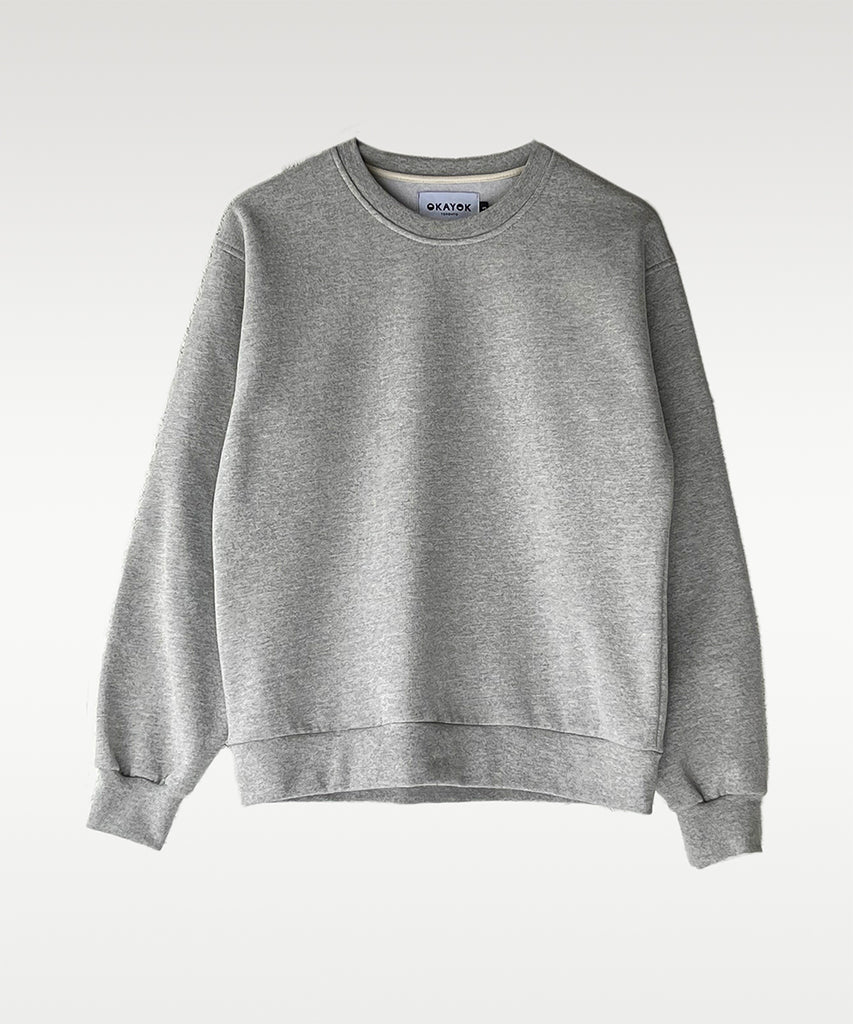 oversized cotton fleece unisex sweatshirt grey