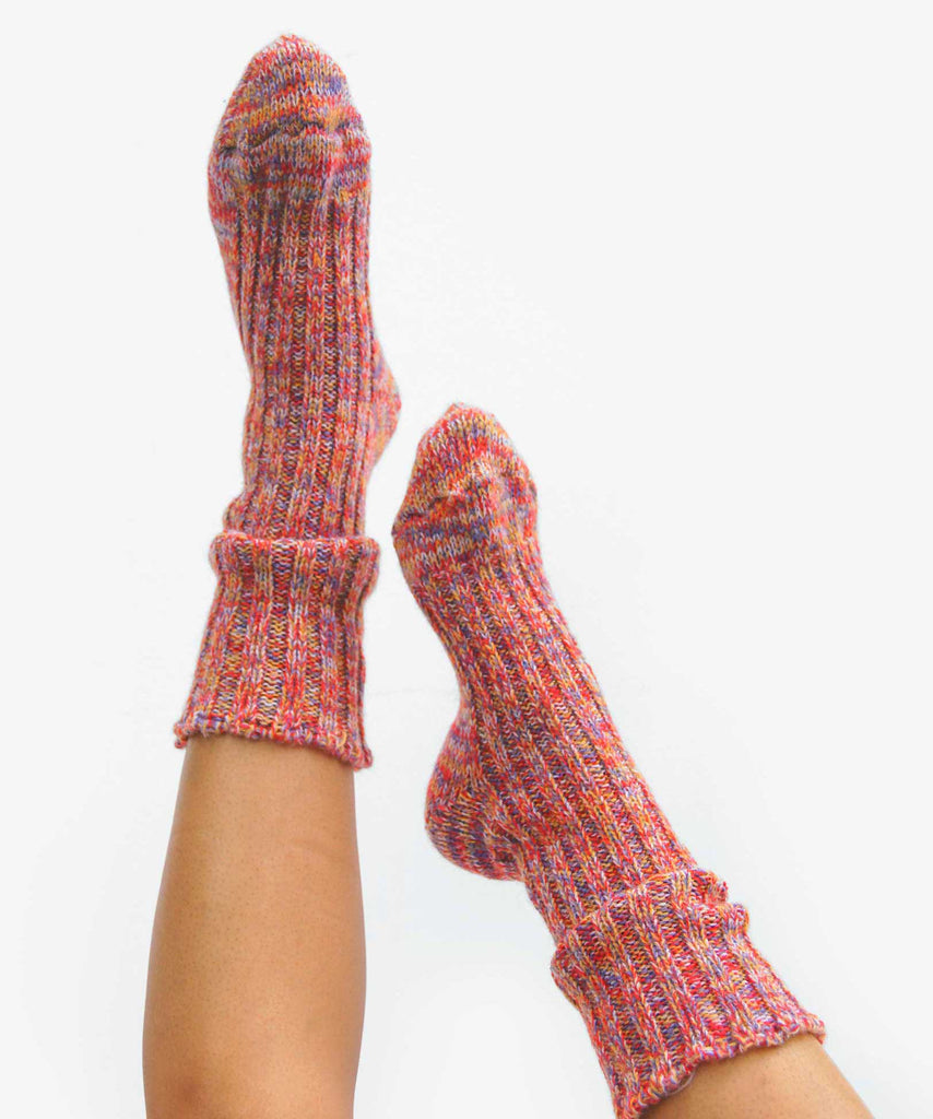 ribbed cotton wool acrylic thick socks carnival