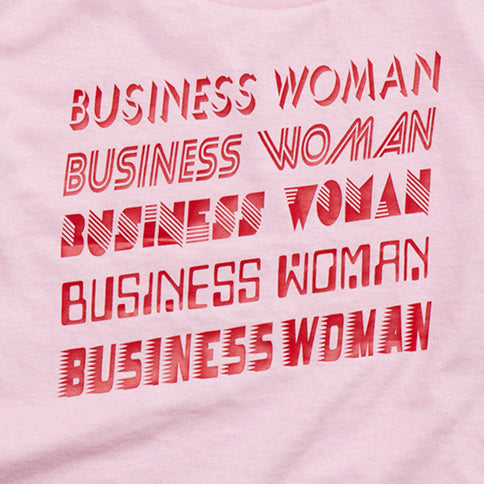 Pink unisex tee red business woman print