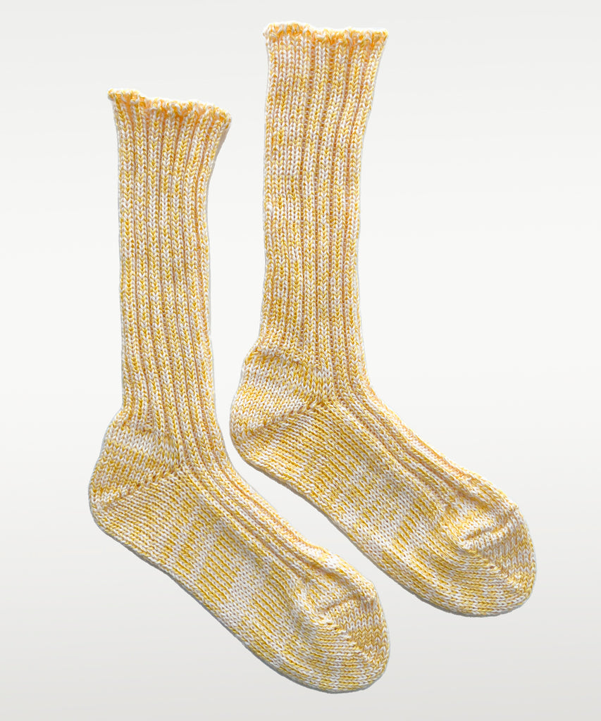 ribbed mohair acrylic thick socks butter yellow