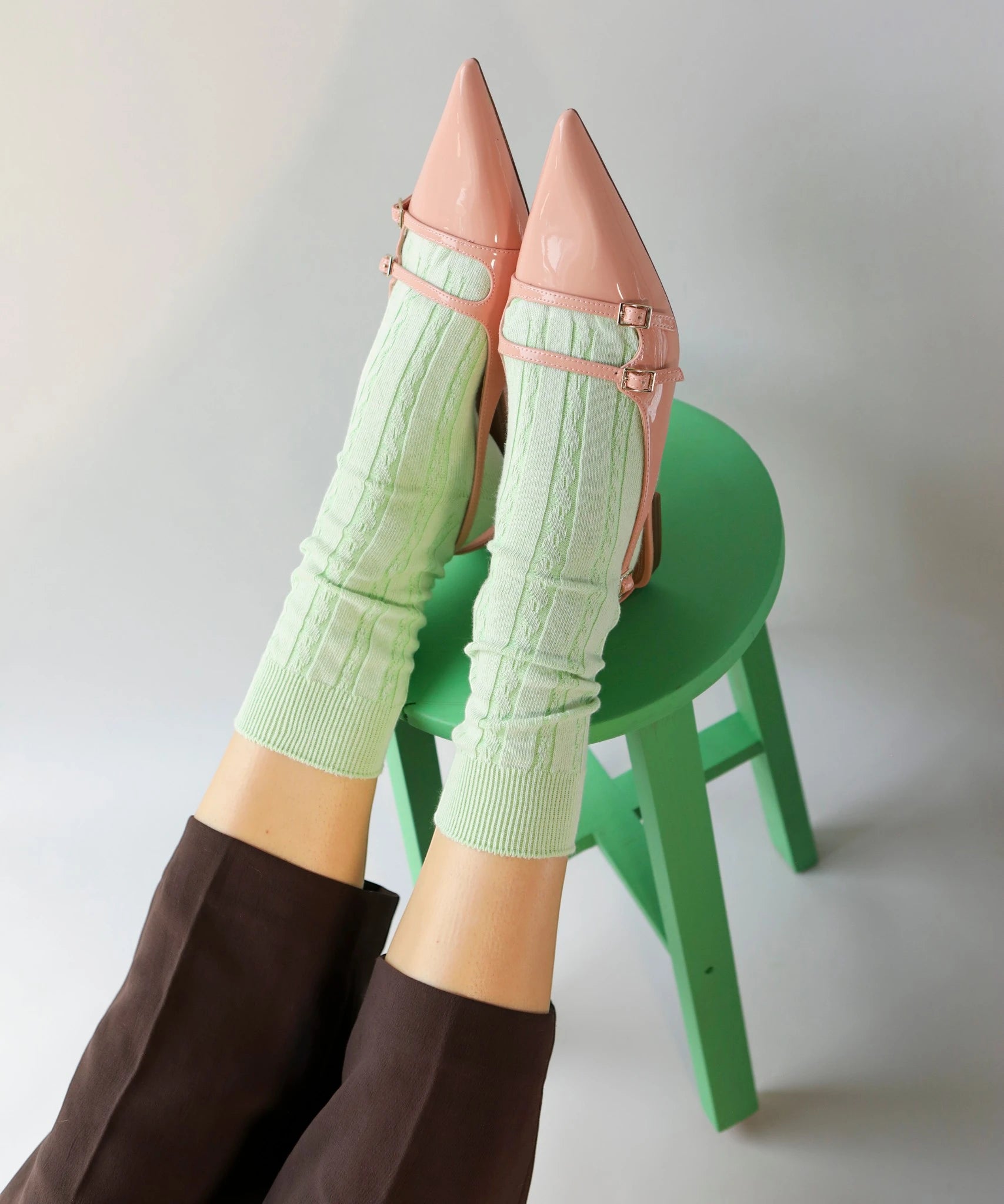 Cable Cotton Dress Socks in Fresca | Made in Canada OKAYOK Cable Cotton Dress Socks in Fresca | Made in Canada OKAYOK