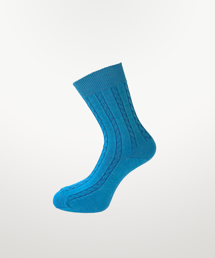 cotton cable knit dress socks blue lagoon