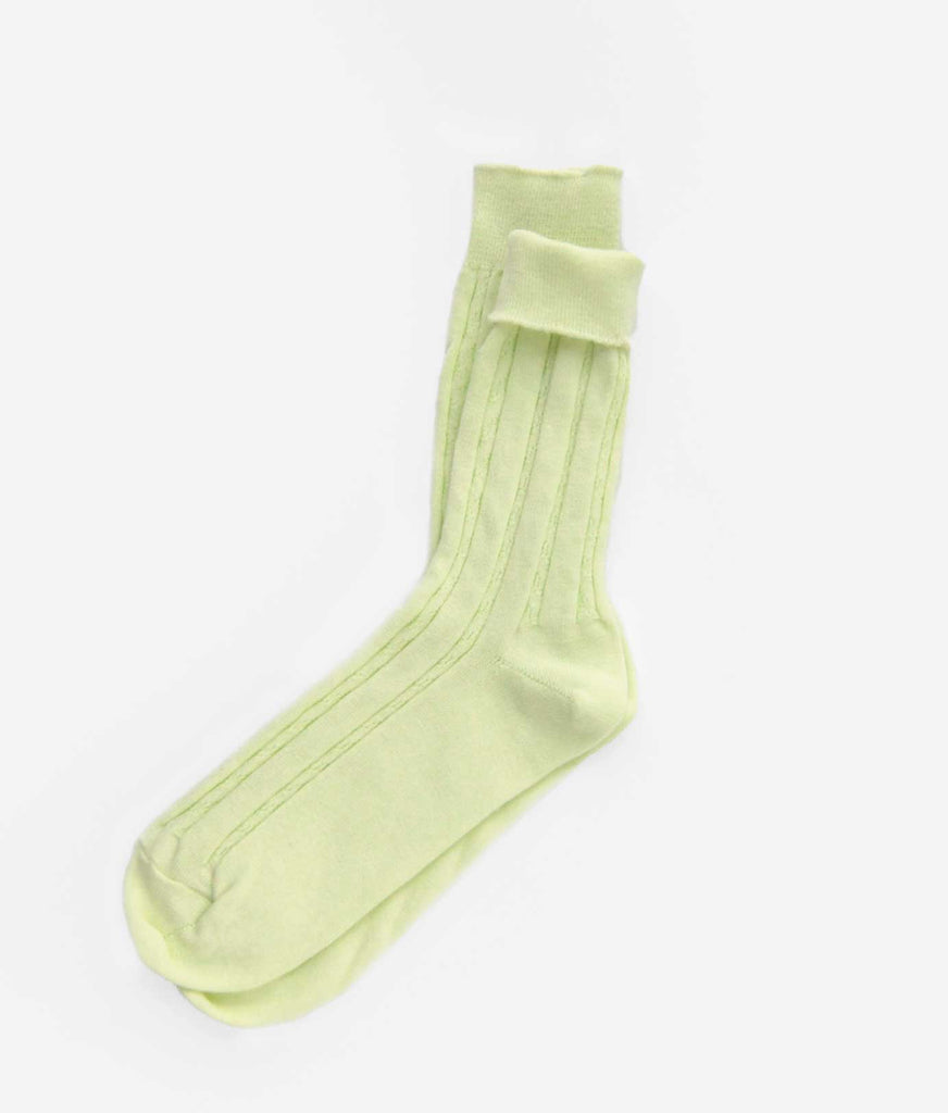 cotton cable knit dress socks glow green