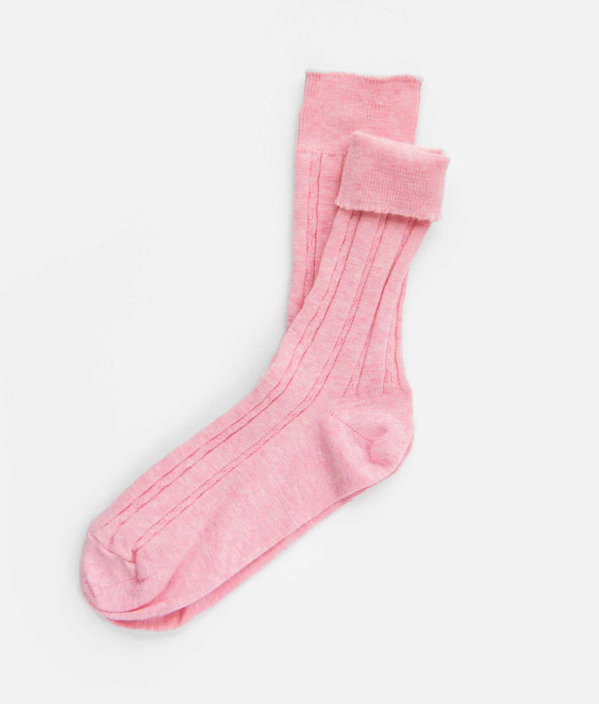 cotton cable knit dress socks soft pink