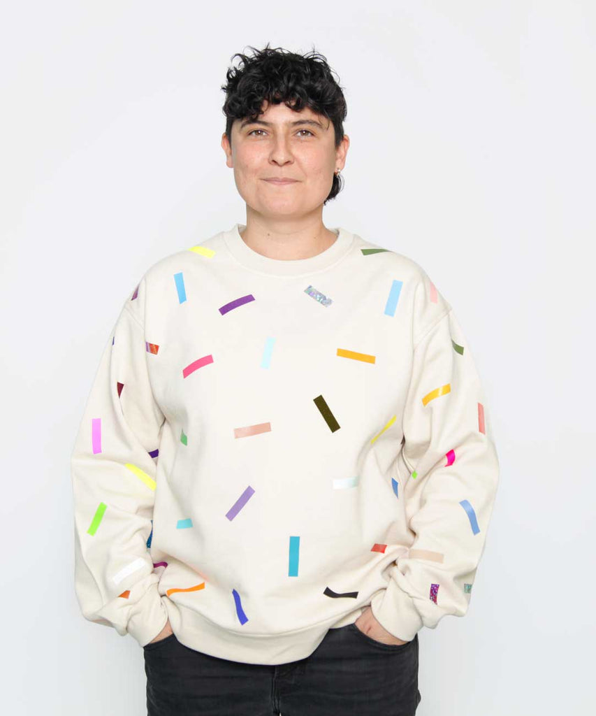 oversized unisex sweatshirt confetti print drywall