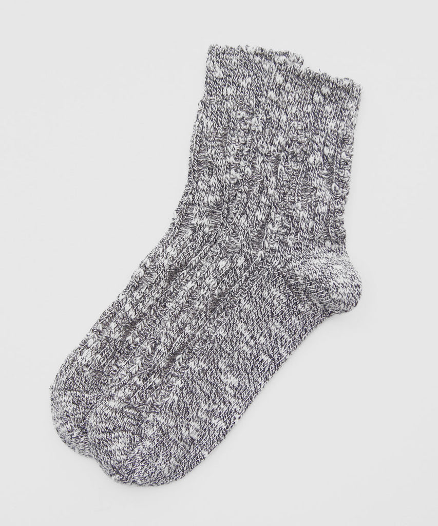 cotton jenny textured socks black melange