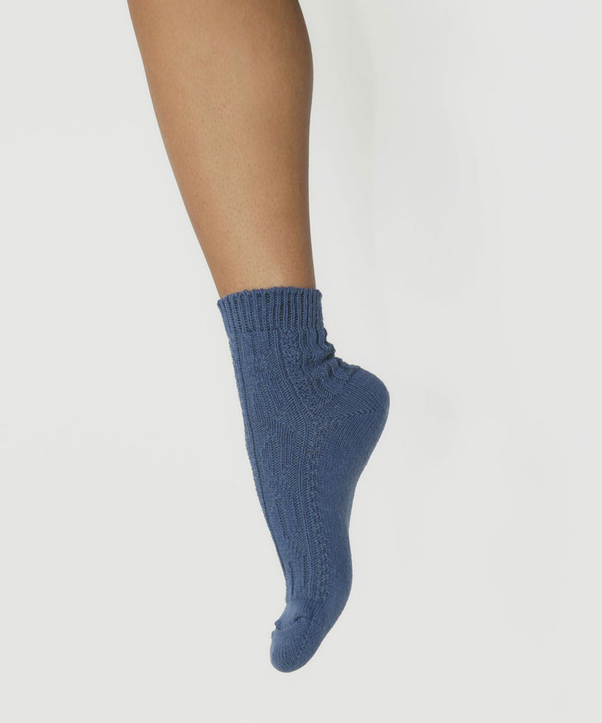 cotton jenny textured socks denim blue