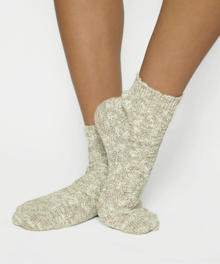 cotton jenny textured socks khaki melange