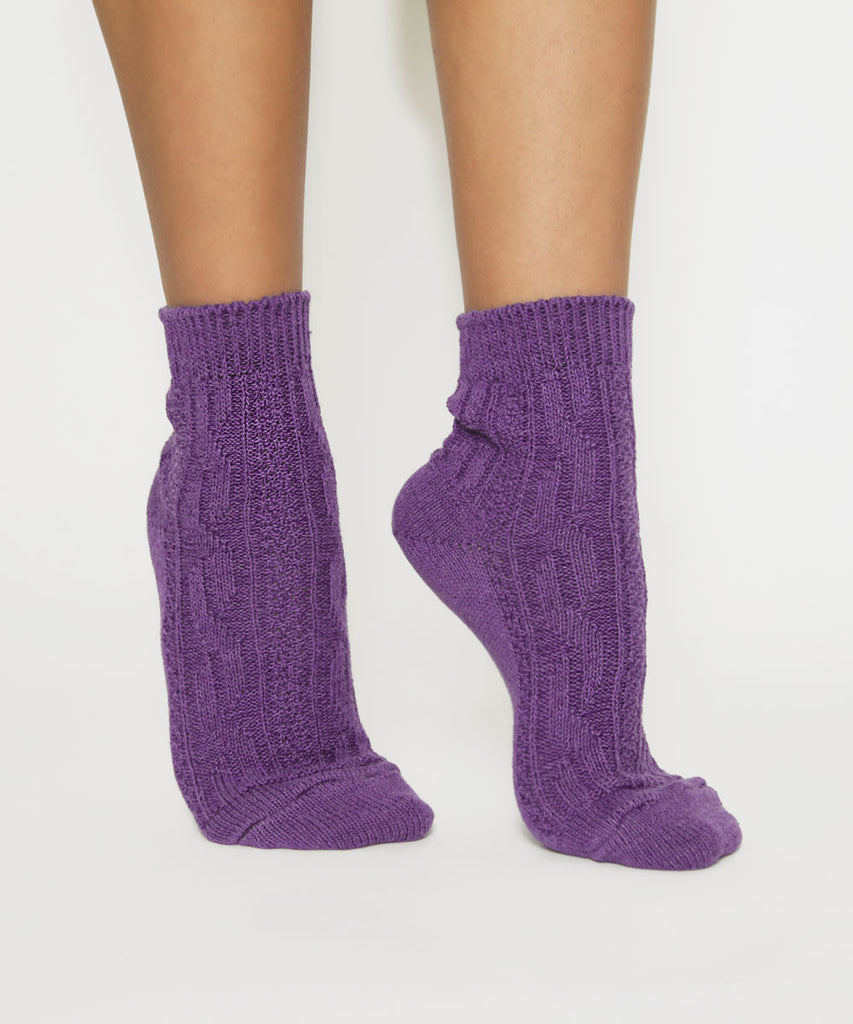 cotton jenny textured socks purple