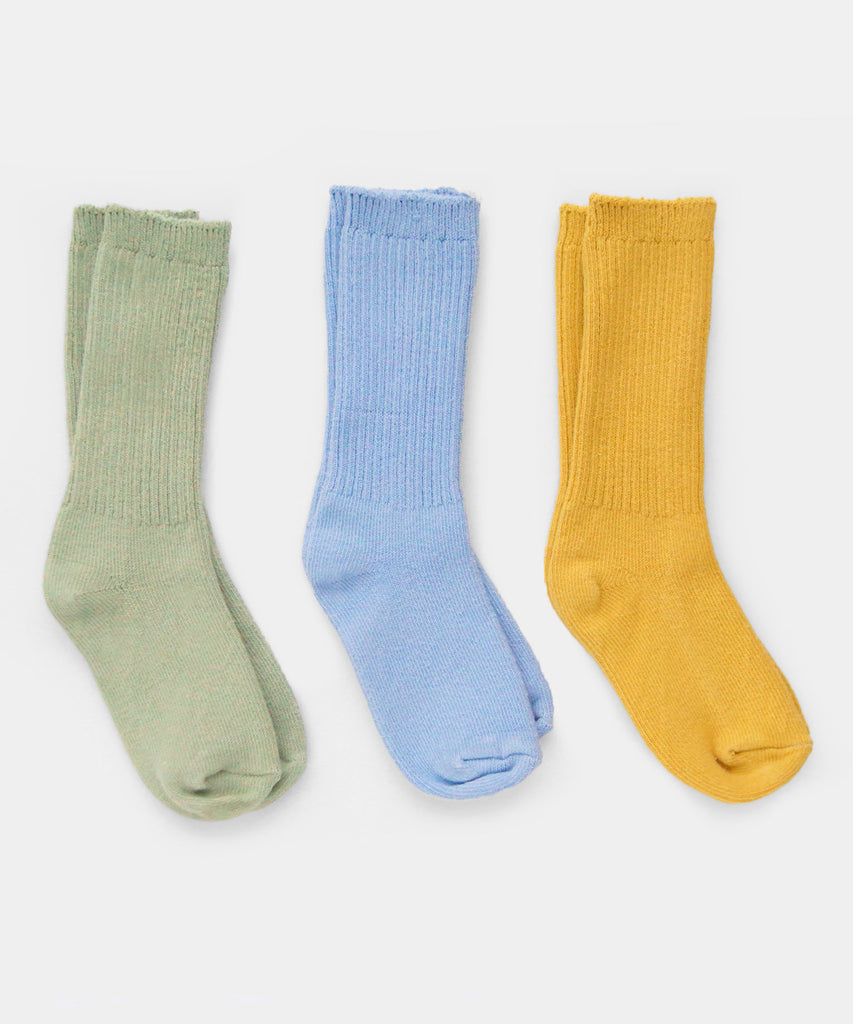 Dyed cotton sock three pack early spring