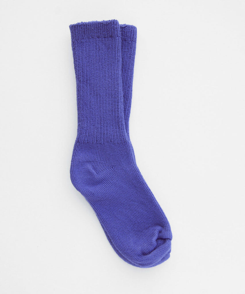 Dyed cotton socks blue violet purple