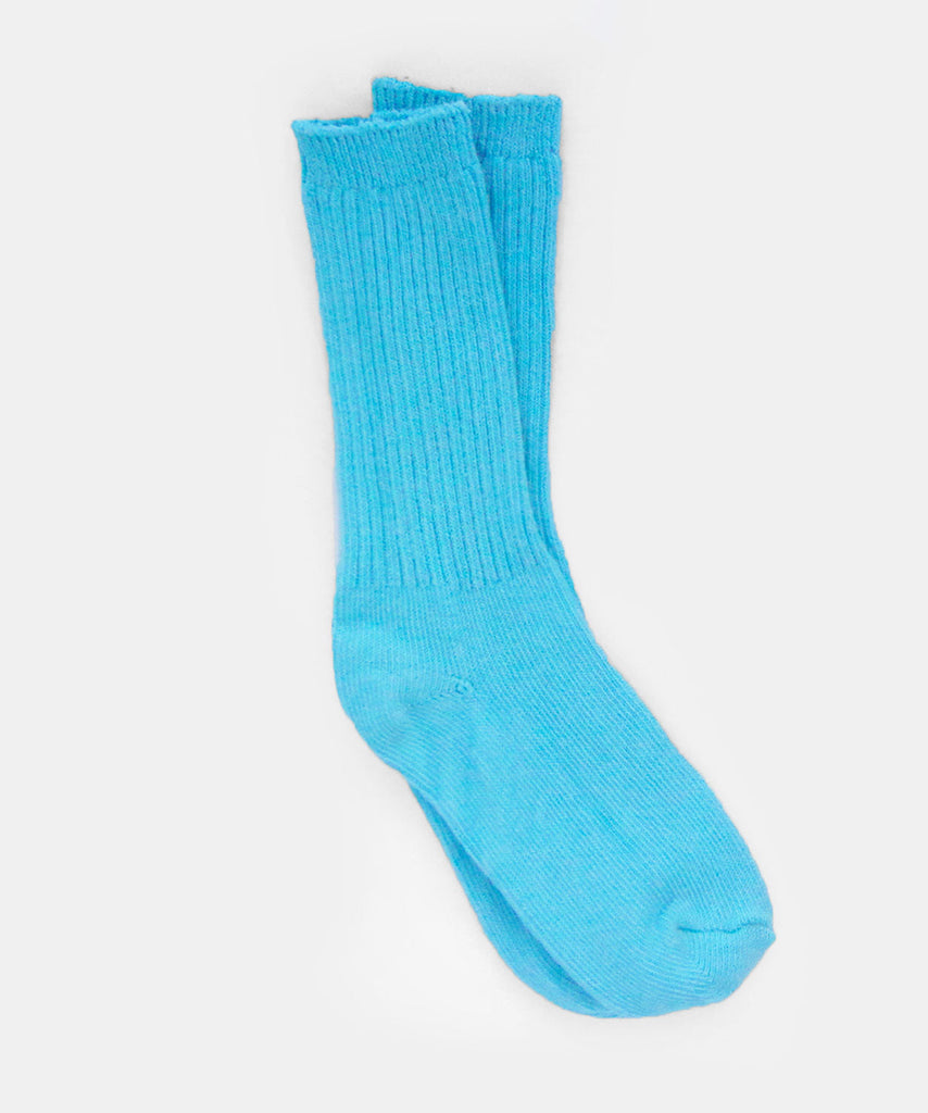 Dyed cotton socks cerulean blue