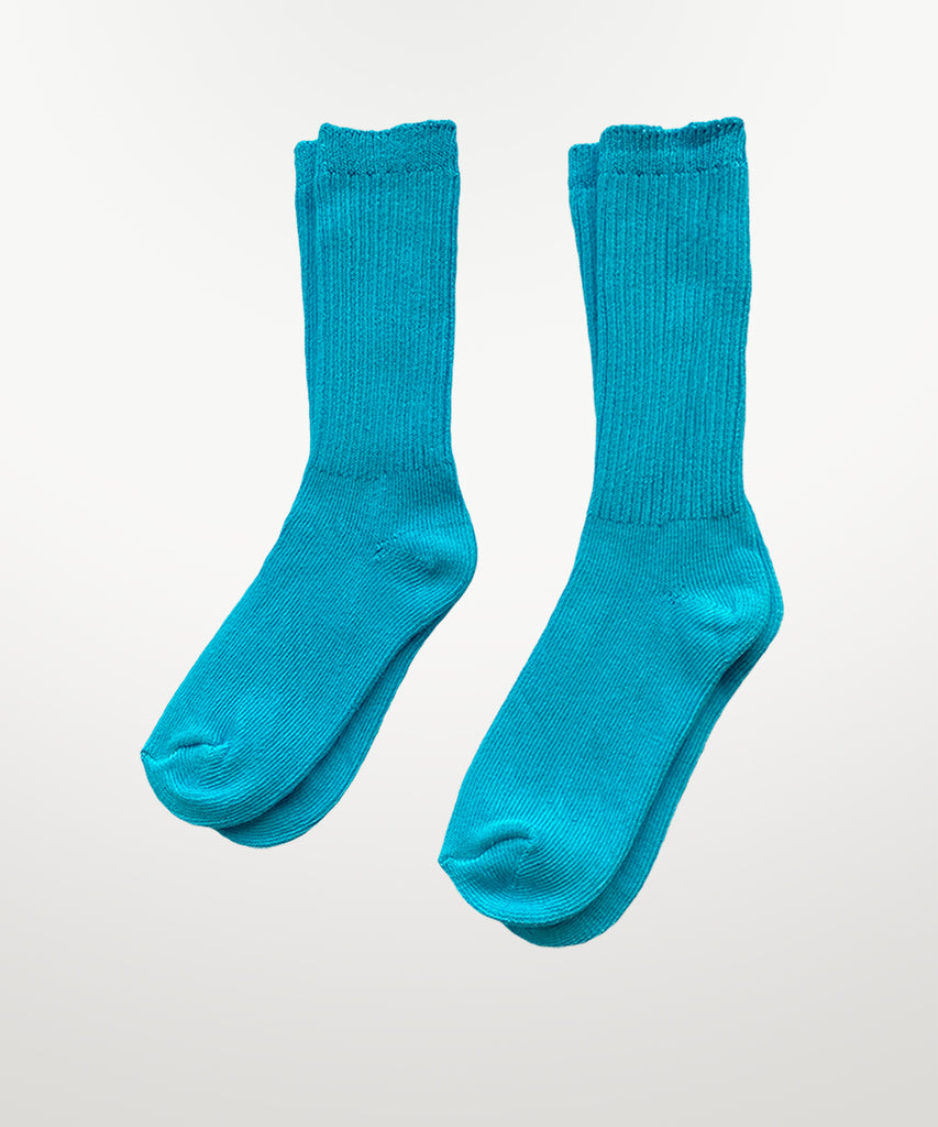 dyed cotton socks cerulean