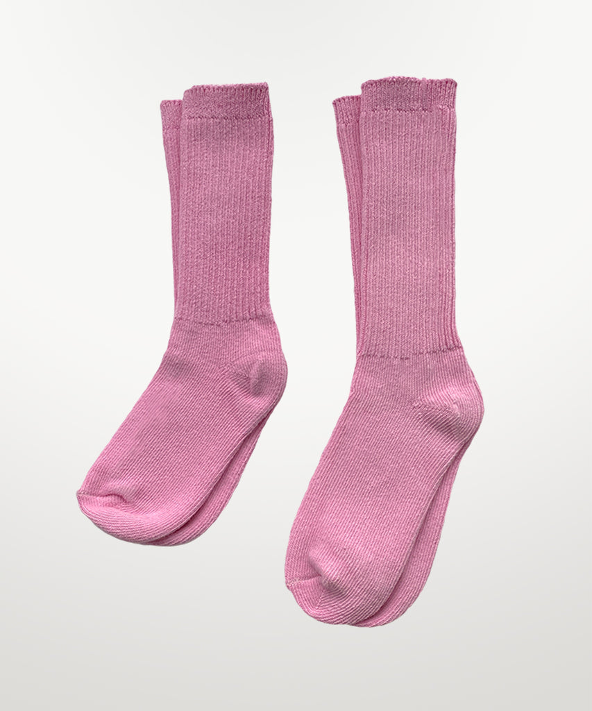 dyed cotton socks pink