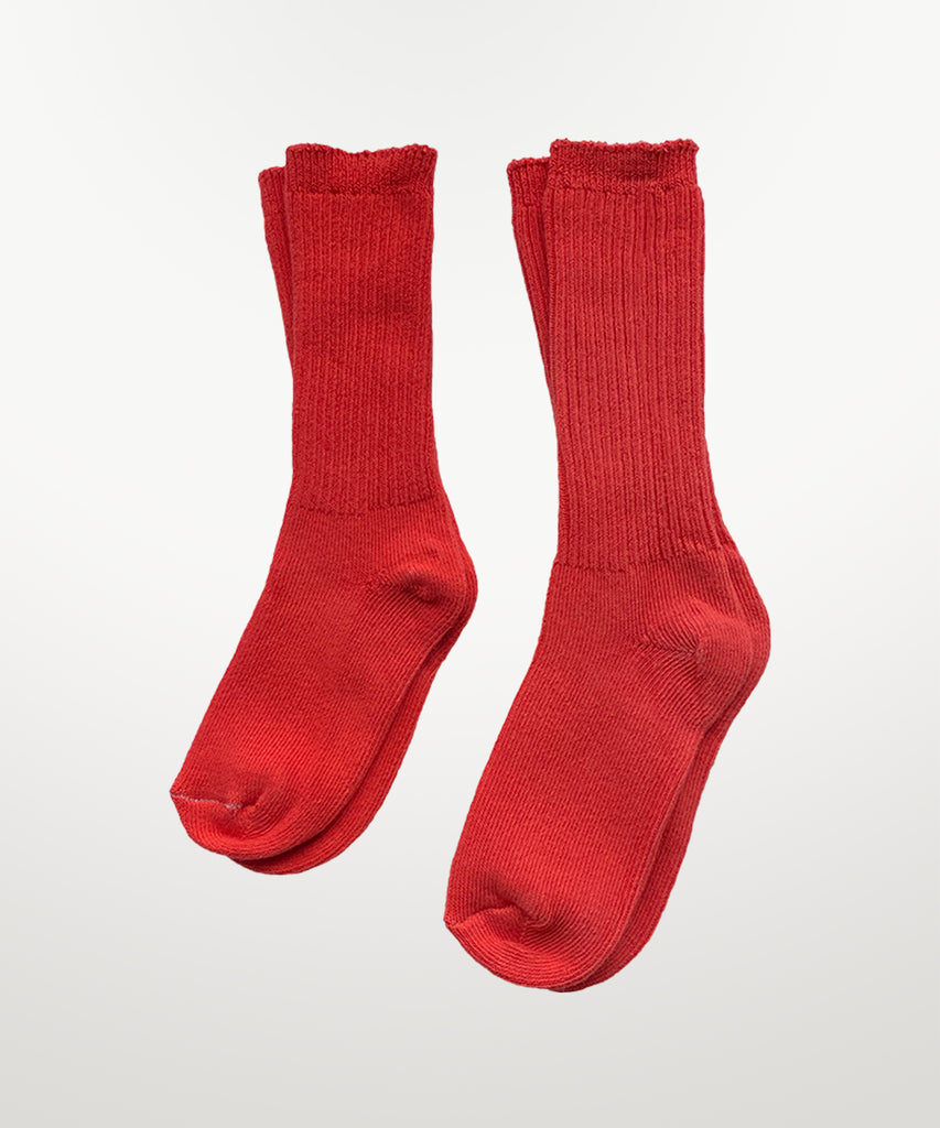 dyed cotton socks red