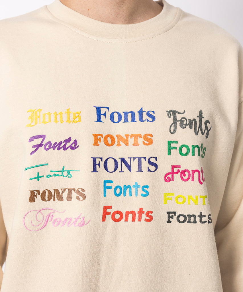 unisex cotton fleece sweatshirt fonts graphic