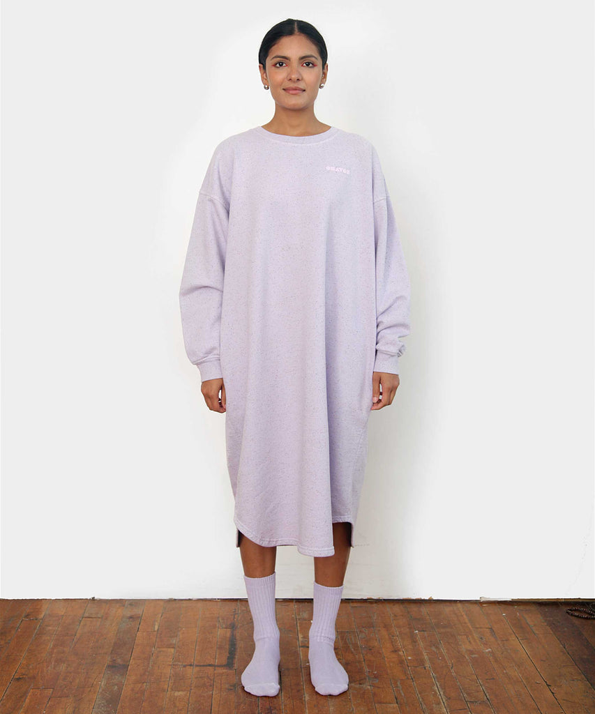 cotton sweatshirt dress lavender
