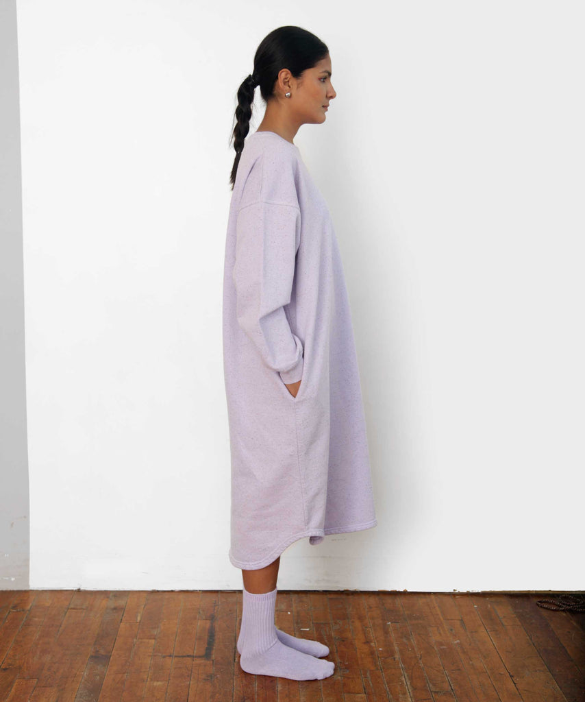 cotton sweatshirt dress lavender
