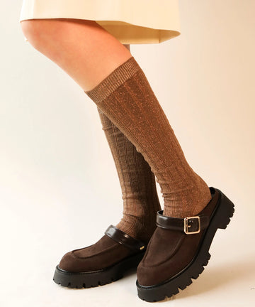 Metal Fleck Knee High Socks | Made in Canada – OKAYOK