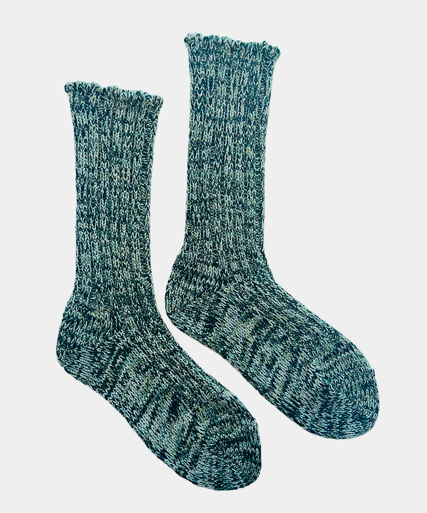 ribbed cotton wool acrylic thick socks evergreen