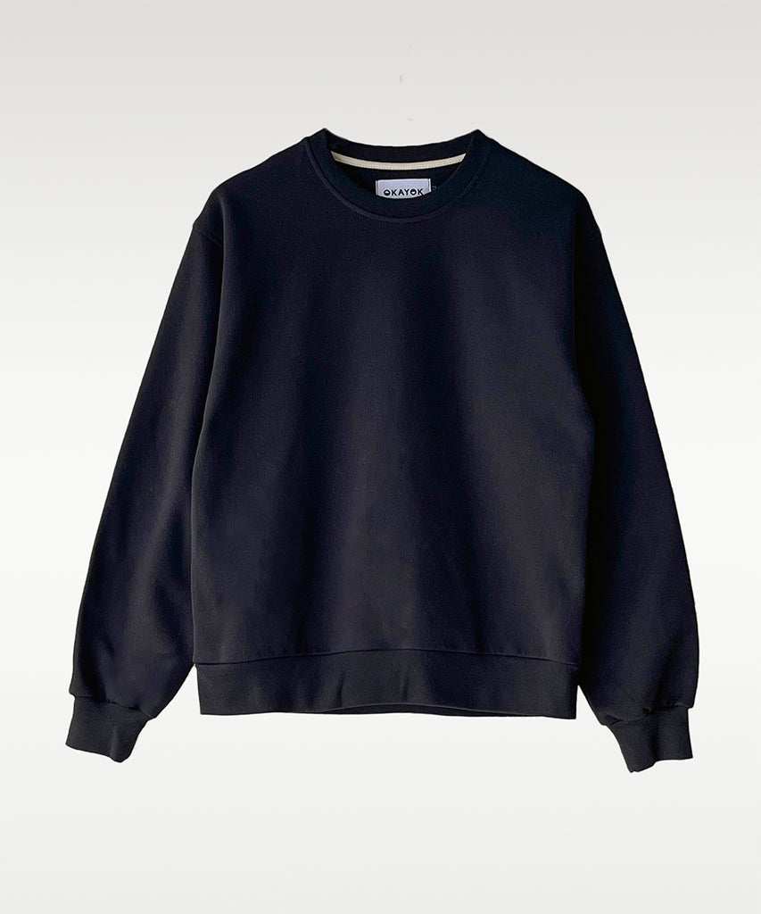 oversized cotton fleece unisex sweatshirt black