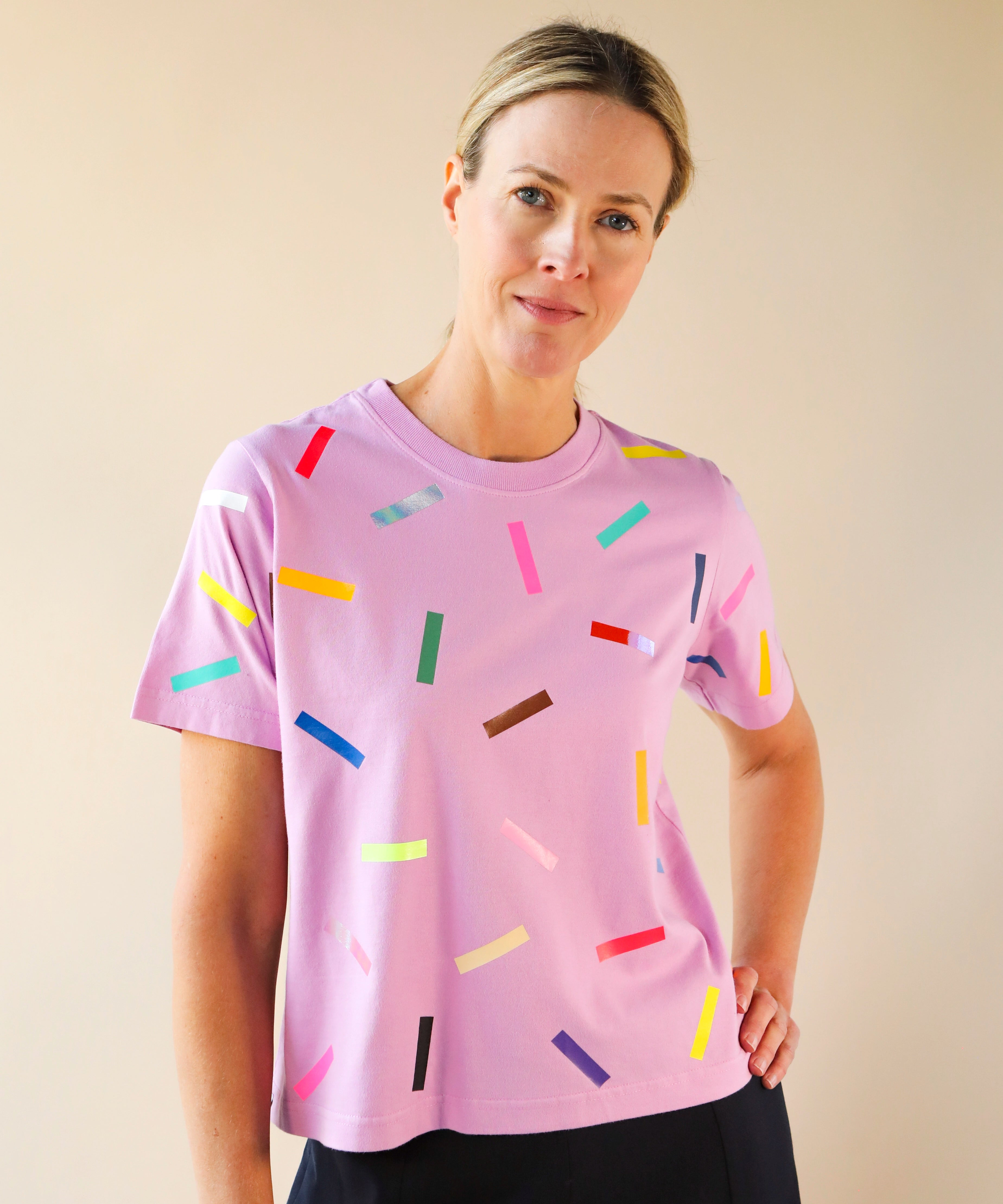 Orchid Confetti Boxy Cotton TShirt
