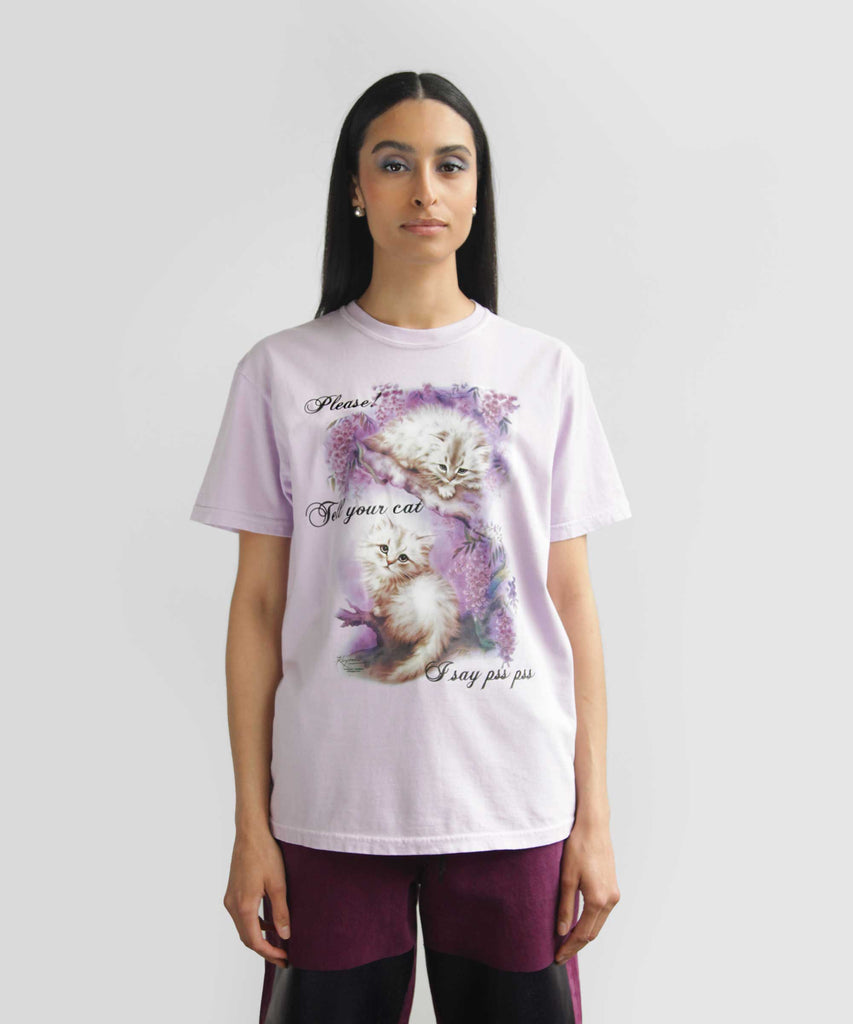 Unisex cotton t-shirt lavender kittens graphic