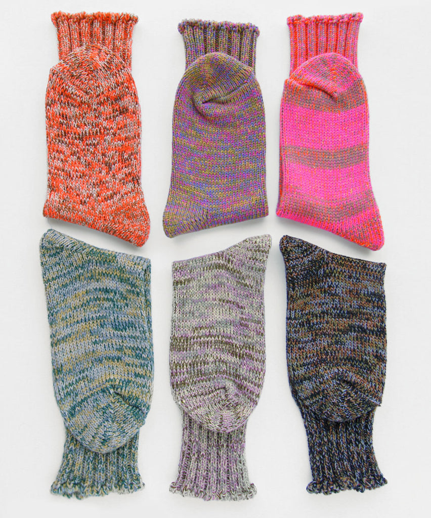 multicoloured loose fitting socks made of mixed fibers